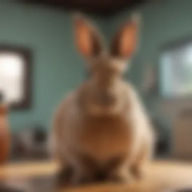 Healthy rabbit in a veterinary office