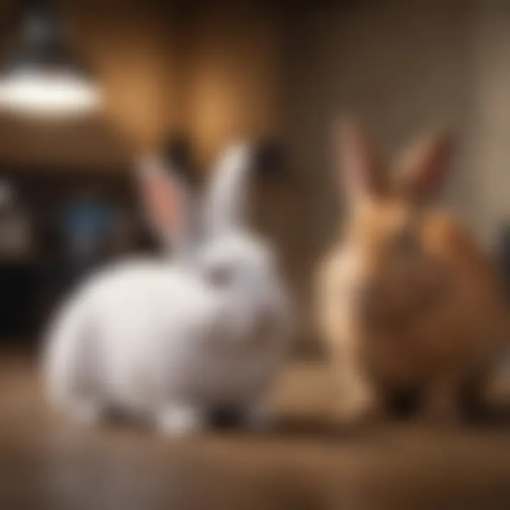 Rabbit owner discussing care options with a vet