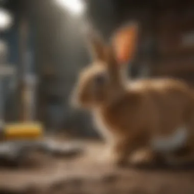 Veterinary tools and supplies for rabbit care