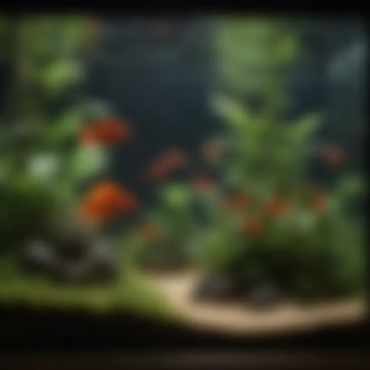 A well-planted aquarium suitable for betta fish and other species