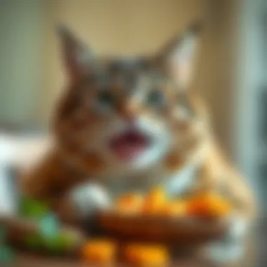 Healthy Cat and Balanced Meal A healthy cat enjoying a balanced meal