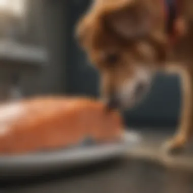 A veterinarian examining a dog's health after raw fish consumption