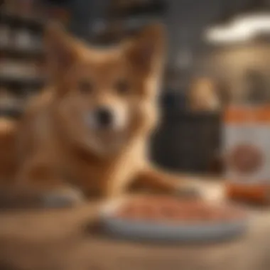 Expert Opinions on Canidae Dog Food Veterinarian examining a dog with Canidae food in the background