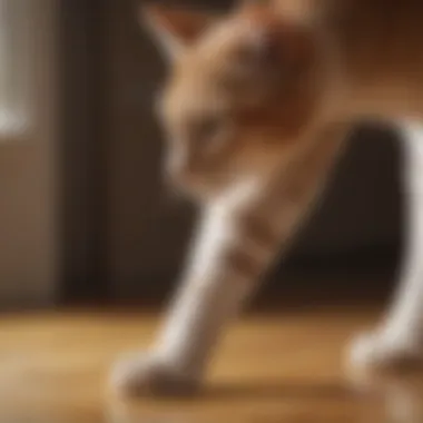 Examining Your Cat's Leg A pet owner gently examining their cat's leg for swelling