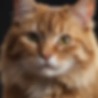 A fluffy cat being groomed with a knot remover, highlighting the grooming routine