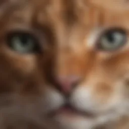 A close-up of a cat showing signs of nasal congestion