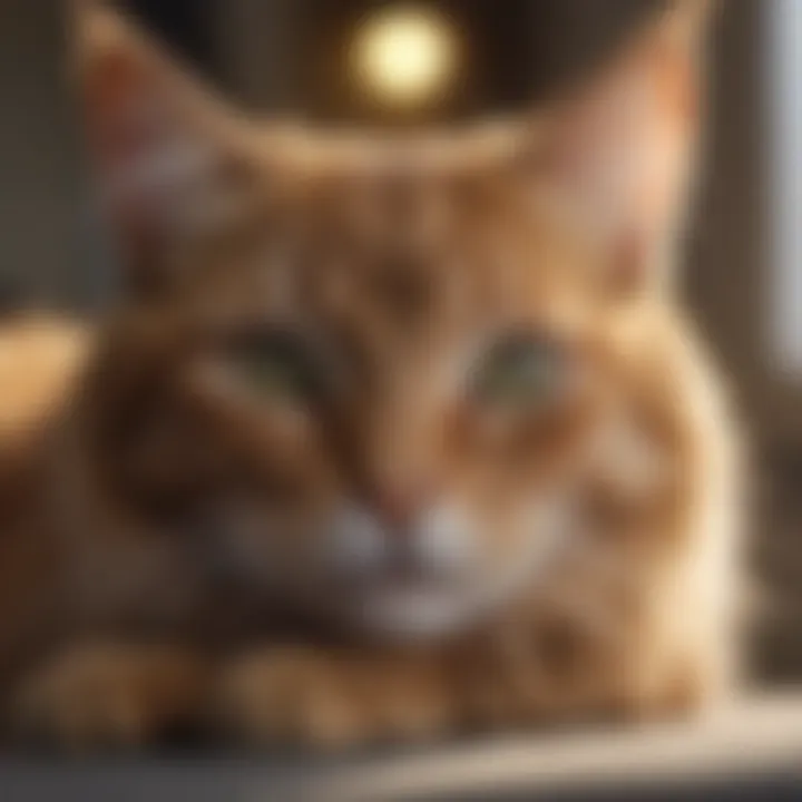 A peaceful cat resting comfortably after treatment