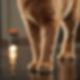 A cat with a visibly swollen leg showing signs of discomfort
