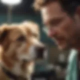 Veterinarian discussing cataract surgery costs with a pet owner
