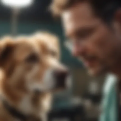 Veterinarian discussing cataract surgery costs with a pet owner
