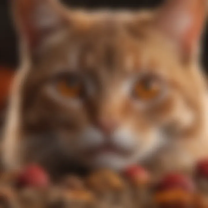 Diagram showing potential causes of red feces in cats