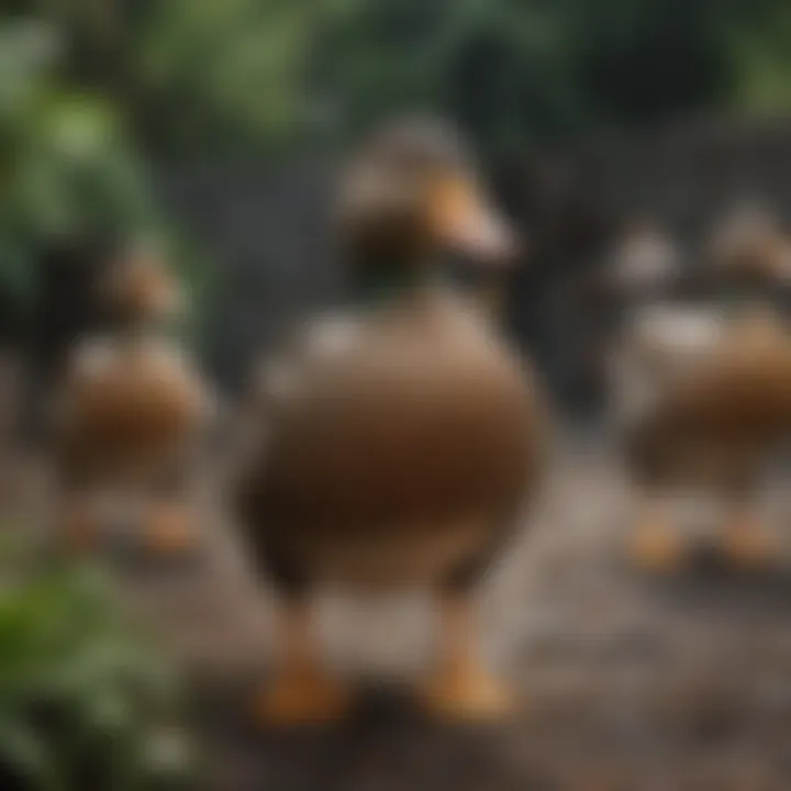 Cayuga ducks being cared for in a backyard environment