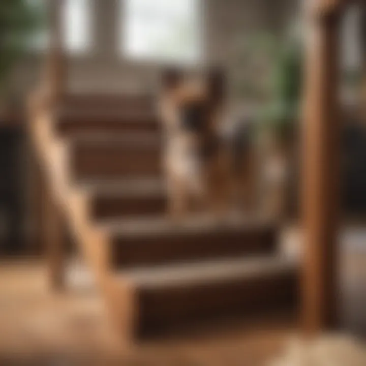 Pet owner showcasing the durability of chewy dog stairs