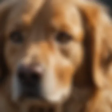 Texture of Golden Retriever's Coat Close-up of Golden Retriever's fur showing texture