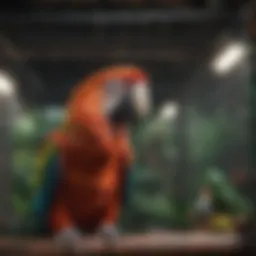 Spacious cage designed for a macaw