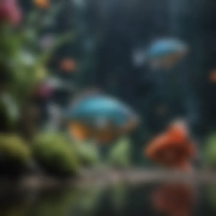 An array of colorful fish species swimming harmoniously in a spacious aquarium