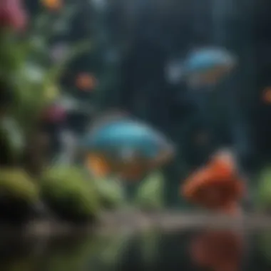 Harmony in Fish Species An array of colorful fish species swimming harmoniously in a spacious aquarium