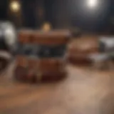 Various types of dog collars displayed on a table