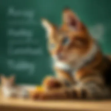 A creative collage of unique tabby names written on a chalkboard