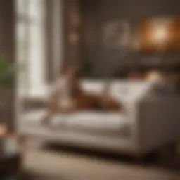 A stylish couch designed for dog owners, showcasing durable fabric and sleek design.