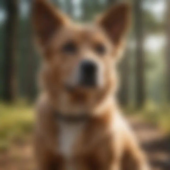 A serene environment showcasing various dog breeds