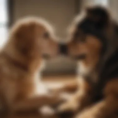 An individual engaging positively with their emotional support dog during a therapeutic moment.