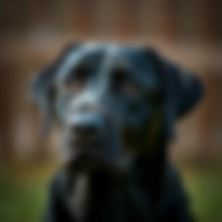 Thoughtful Expression of a Black Lab Close-up of a black Lab with a thoughtful expression