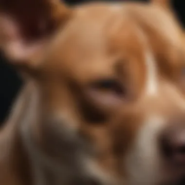 A close-up of a dog's skin showing redness and irritation.