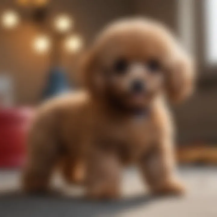 A Toy Poodle puppy engaging in a training session