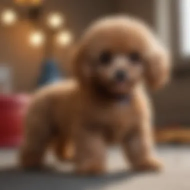 Training Time with a Toy Poodle A Toy Poodle puppy engaging in a training session