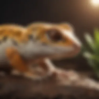 Healthy leopard gecko being monitored