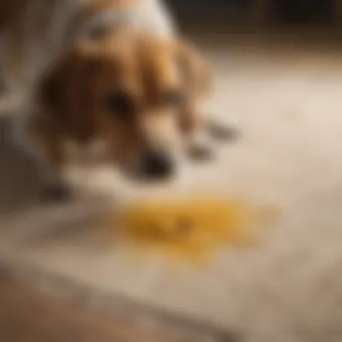 Blotting Dog Urine Stain from Rug Using a cloth to blot a rug stain