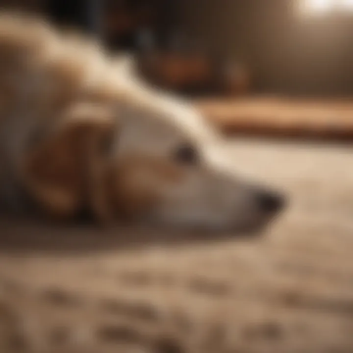 Cleaning solution applied to a rug