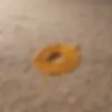 Rug showing a fresh dog urine stain