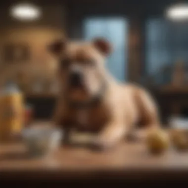 Essential Nutrients for Puppies Essential nutrients for American Bully XL puppies displayed on a table