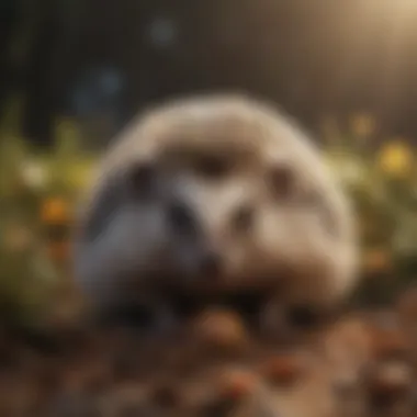 Seasonal Dietary Considerations Hedgehog in a seasonal setting, highlighting dietary changes.