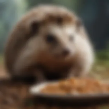 Diverse Diet for Hedgehogs A variety of hedgehog-safe food options including insects and specialized kibble.