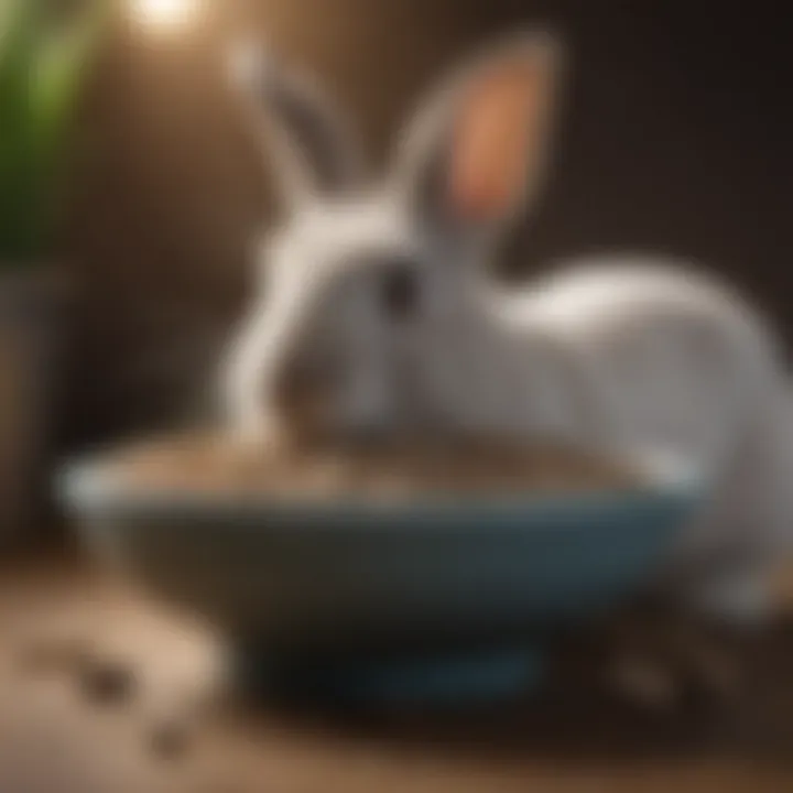 High-quality rabbit pellets neatly arranged in a bowl.
