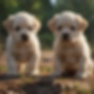 Playful Castor and Pollux puppies enjoying outdoor time