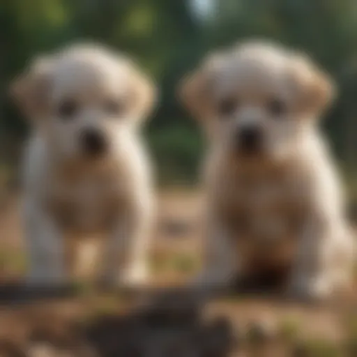 Playful Castor and Pollux puppies enjoying outdoor time