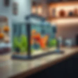 Sleek fish tank vacuum on a counter