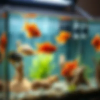 Different types of fish tank vacuums displayed