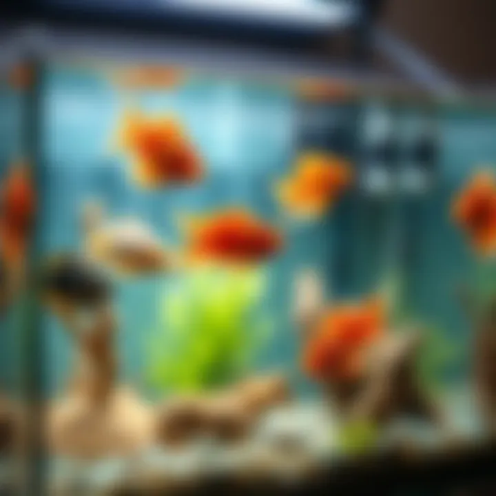 Different types of fish tank vacuums displayed