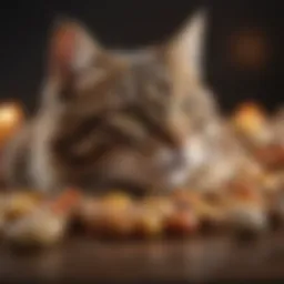 A variety of high-quality cat treats displayed elegantly