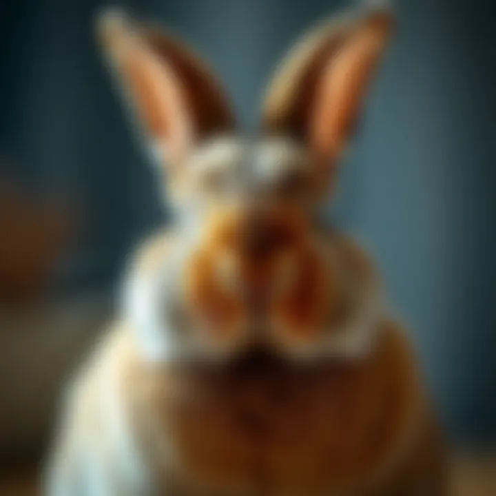 Showcasing a Beautifully Groomed Rabbit A well-groomed rabbit showcasing its shiny coat