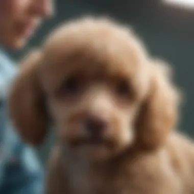 Vet Check for a Healthy Female Poodle Puppy Healthy female Poodle puppy undergoing a vet check-up