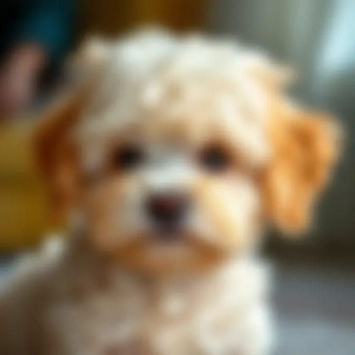 Close-up of Maltipoo's unique coat texture
