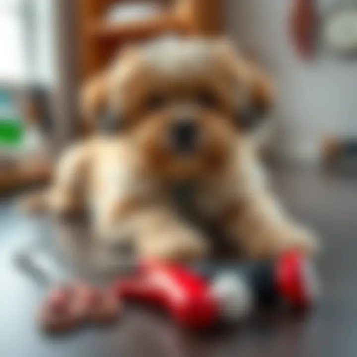 Grooming tools laid out for Maltipoo care