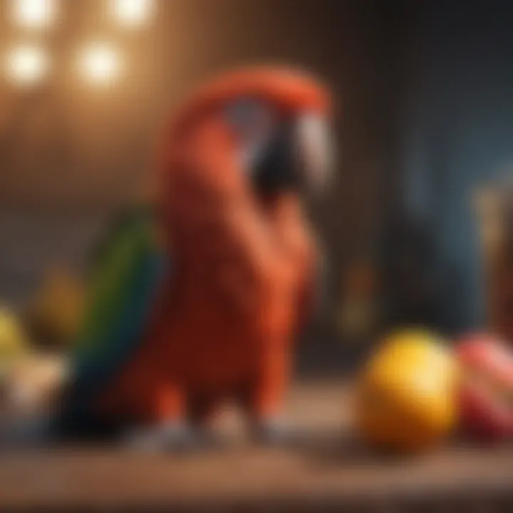 An infographic showing the essential nutrients needed for parrot health