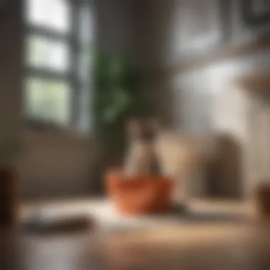 A cozy corner setup for kitten potty training